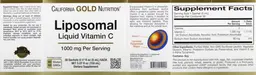Label for Liposomal Liquid Vitamin C 1000 mg