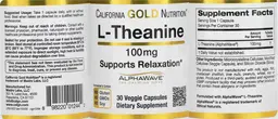 Label for L-Theanine 100 mg