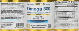 Label for Omega 800 Pharmaceutical Grade Fish Oil 1000 mg