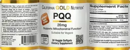 Label for PQQ 20 mg