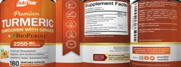 Label for Turmeric Curcumin with Ginger + BioPerine