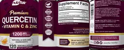 Label for Quercetin 1200 mg