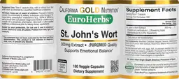 Label for St. John's Wort 300 mg