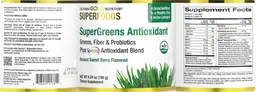 Label for SuperGreens Antioxidant Natural Sweet Berry Flavored