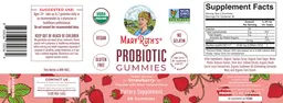 Label for Probiotic Gummies Strawberry