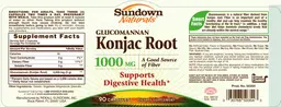 Label for Glucomannan Konjac Root 1000 mg