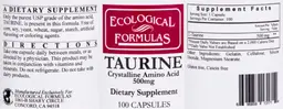 Label for Taurine 500 mg
