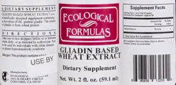 Label for Gliadin Based Wheat Extract