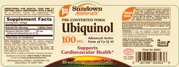 Label for Pre-Converted Form Ubiquinol