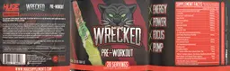 Label for Wrecked Pre-Workout Raspberry Mojito