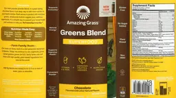 Label for Greens Blend Superfood Chocolate