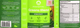 Label for Greens Blend Energy Lemon-Lime