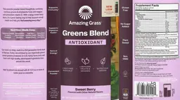 Label for Greens Blend Antioxidant Sweet Berry