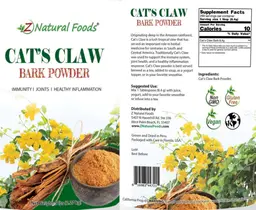 Label for Cat's Claw Bark Powder