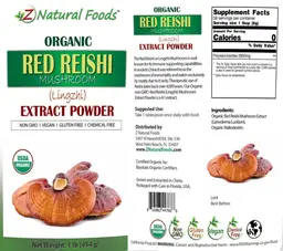 Label for Red Reishi Mushroom (Lingzhi) Extract Powder