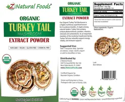 Label for Turkey Tail Mushroom Extract Powder