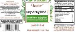 Label for SuperLysine+ Liquid Extract
