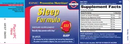 Label for Sleep Formula
