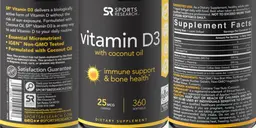 Label for Vitamin D3 25 mcg (1000 IU)