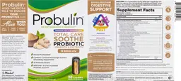Label for Total Care Soothe Probiotic 15 Billion CFU