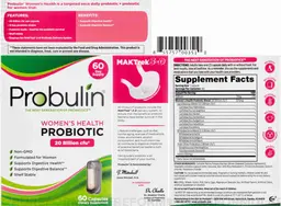 Label for Women's Health Probiotic 20 Billion CFU