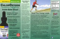 Label for ChlorOxygen Chlorophyll Concentrate