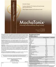 Label for MochaTonix Cappuccino Flavor