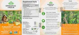 Label for Tulsi Turmeric Ginger