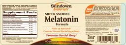 Label for Super Snooze Melatonin Formula
