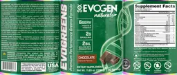 Label for Evogreens Chocolate