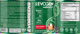 Label for Evogreens Fruit Punch