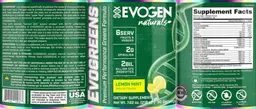 Label for Evogreens Lemon Mint