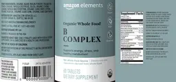 Label for Organic Whole Food B Complex