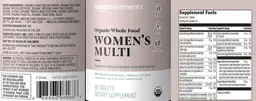 Label for Organic Whole Food Women's Multi