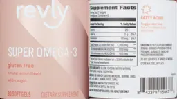 Label for Super Omega-3 Natural Lemon Flavor