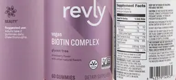 Label for Vegan Biotin Complex Strawberry Flavor