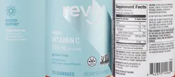 Label for Vegan Vitamin C 250 mg Orange Flavor