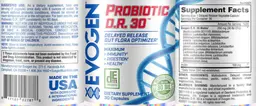 Label for Probiotic D.R. 30