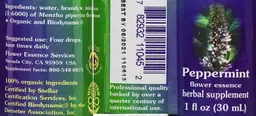 Label for Peppermint Flower Essence