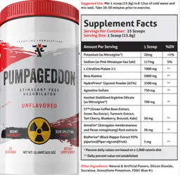 Label for Pumpageddon Unflavored