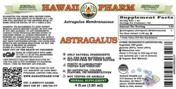 Label for Astragalus Alcohol Free