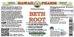 Label for Beth Root Alcohol Free