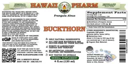 Label for Buckthorn Alcohol Free