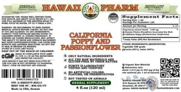 Label for California Poppy and Passionflower Alcohol Free