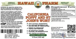 Label for California Poppy and St. John's Wort Alcohol Free