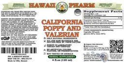 Label for California Poppy and Valerian Alcohol Free