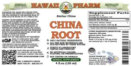 Label for China Root Alcohol Free