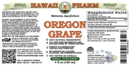 Label for Oregon Grape Alcohol Free