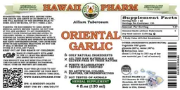 Label for Oriental Garlic Alcohol Free