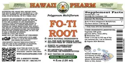 Label for Fo-Ti Root Alcohol Free